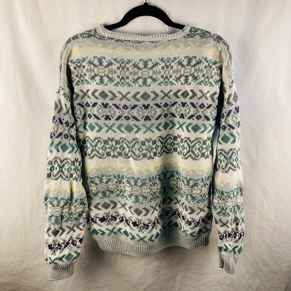 Vintage Quill's Woolen Market Fair Isle Pullover Sweater Made in Ireland - Picture 5 of 5